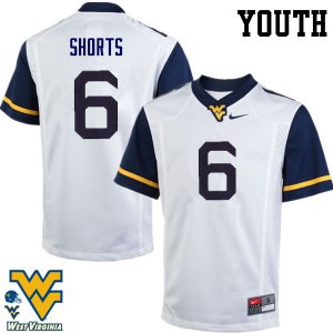 Youth West Virginia Mountaineers NCAA #6 Daikiel Shorts White Authentic Nike Stitched College Football Jersey WE15M63GE